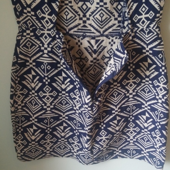 Miami Tribal Print Backless Short Dress - Size L - Picture 7 of 8